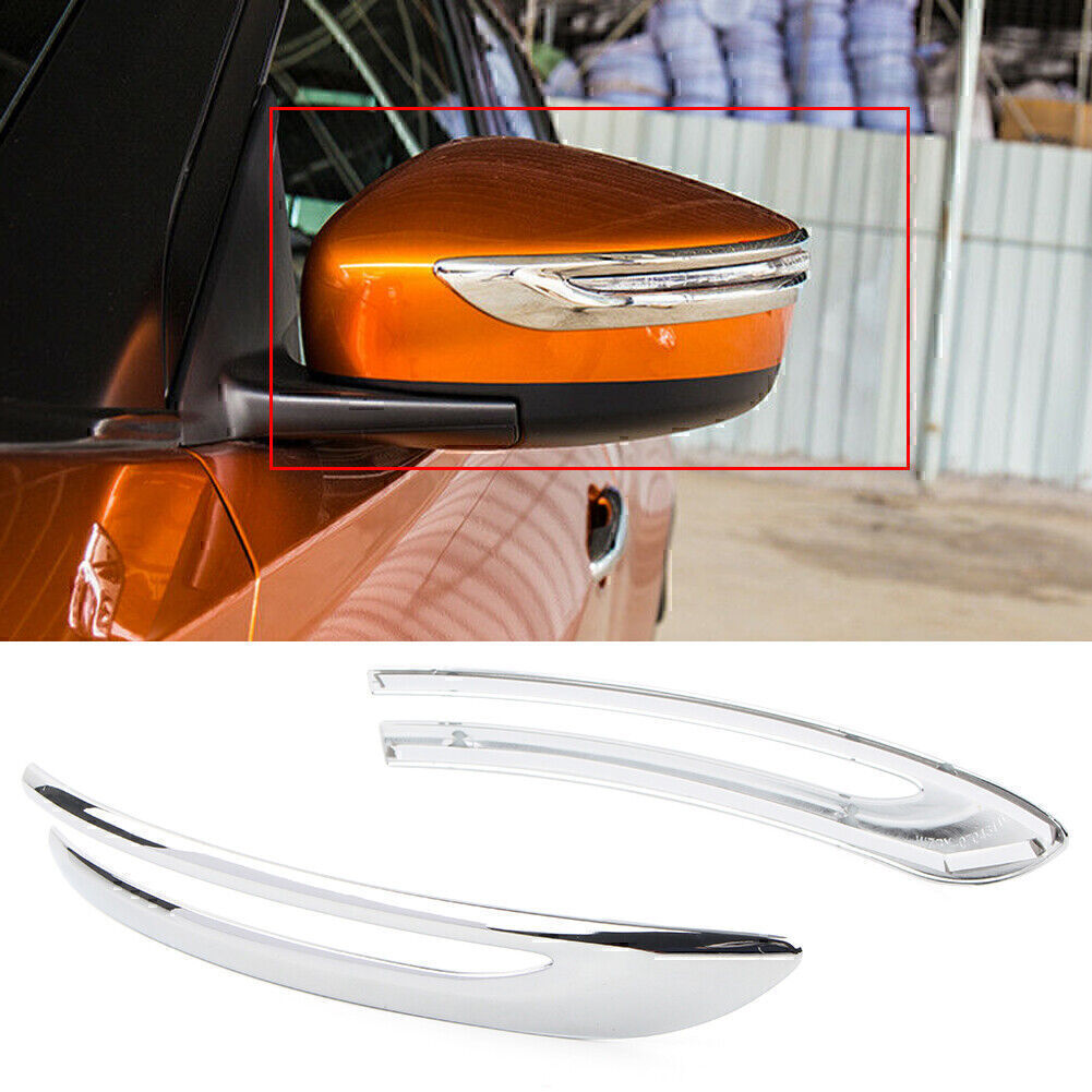 ABS Chrome Rear View Mirror Stripe Cover Trim 2pcs Fit for Nissan Kicks 2017-2019 18