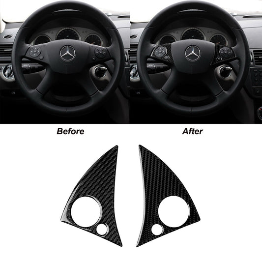 Carbon Fiber Steering Wheel Knob Trim for Mercedes-Benz C-Class W204 2007-2010