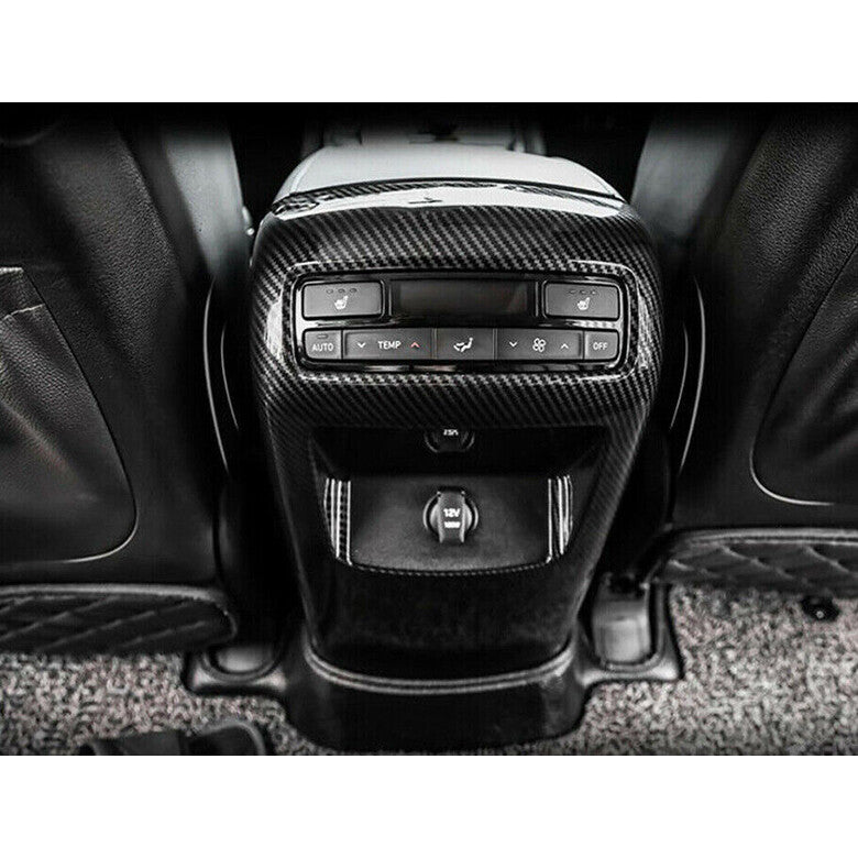 for Hyundai Palisade 2020-2024 Carbon Fiber Rear Air Outlet Anti-Kick Panel Trim
