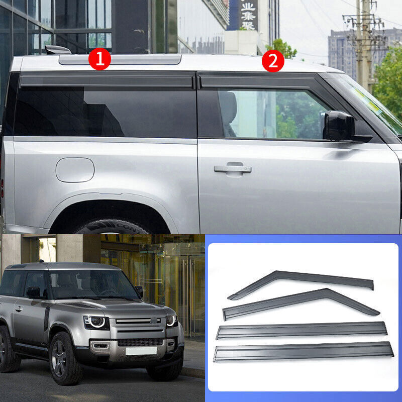 for Land Rover for Defender 90 20-2025 Black Side Window Visor Sun Rain Shield Trim