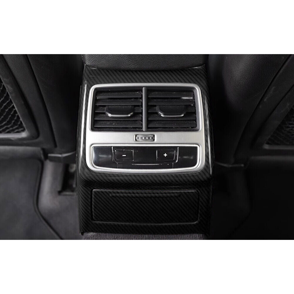 for Audi A4 2017-2024 Carbon Fiber Rear Air Outlet Anti-Kick Panel Cover Trim 2P