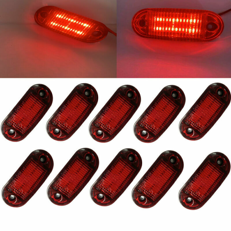 10X Car 6LED Oval Side Marker Light Trailer Truck Tail Clearance Lamp Waterproof