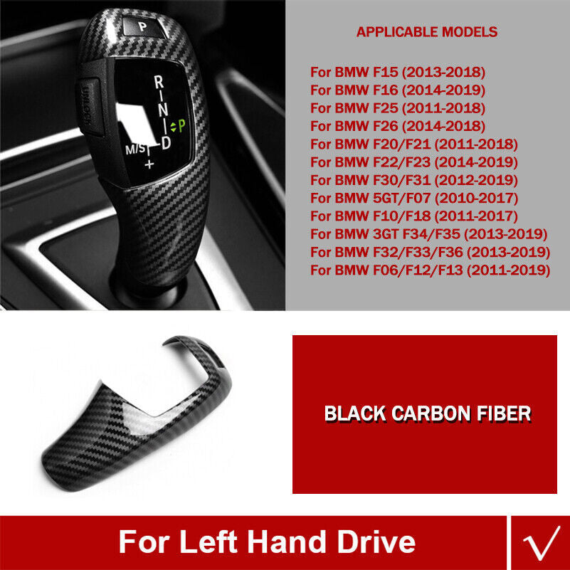 Carbon fiber style gear shift cover suitable for BMW X3 X4 X5 X6 F20 F22 F30 F32 F10 F12