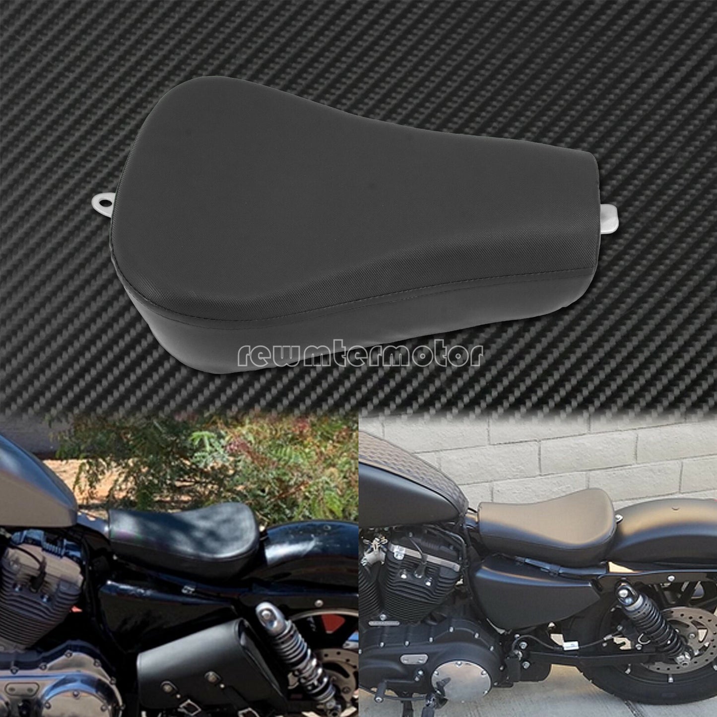 1X Black Front Driver Solo for Seat Cushion Fit for Harley Sportster XL 72 48 2010