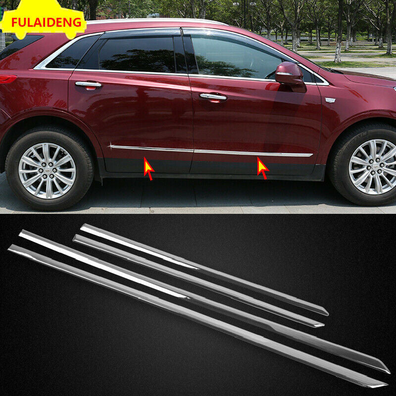 4P for Cadillac XT5 2017-2023 Chrome Decorate Side Door Body Molding Strip Trims