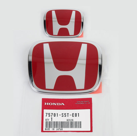 FOR NEW for Honda for Civic Coupe 2Dr 06-11 JDM Red H Front  Rear Type R grille emblem