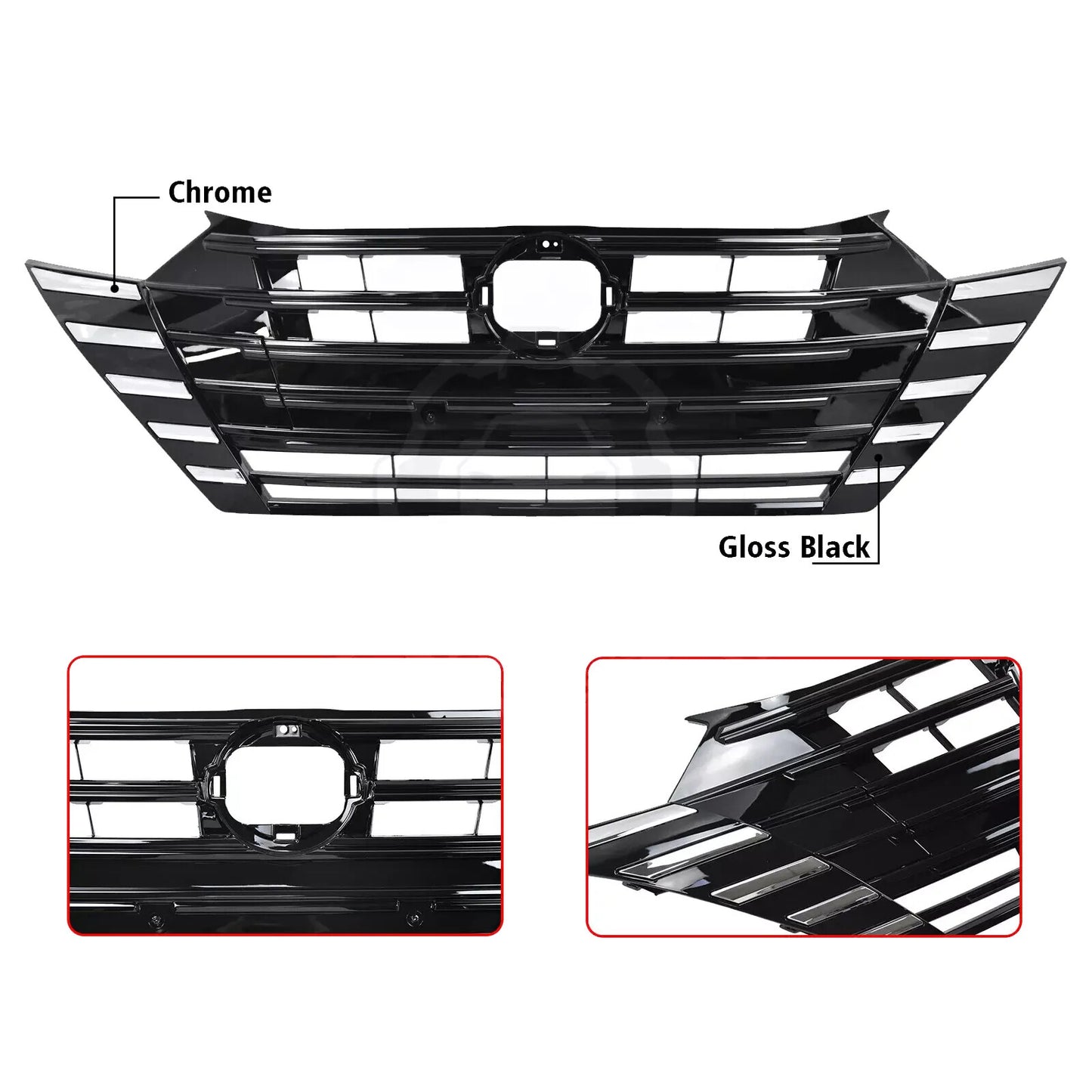FRONT BUMPER GRILLE ASSEMBLY CHROME BLACK NEW FOR 2023 2024 2025 for NISSAN VERSA