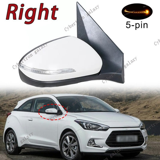 Door Rearview Mirror 5-Pin W/ Turn Signal Right for Hyundai I20 2016 2017