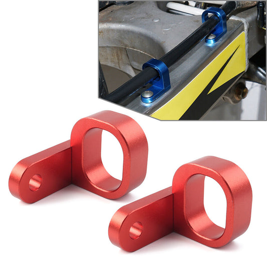 Rear Brake Line Hose Clamp Red Fit for Suzuki DRZ400SM 2005-22 RMX450Z 2010-11 Pair