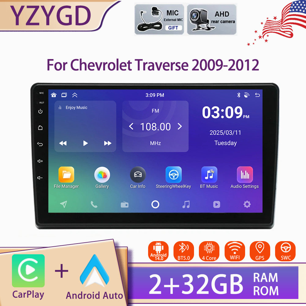 Android Carplay for Chevrolet Traverse 2009-2012 Car Stereo Radio GPS Screen SWC