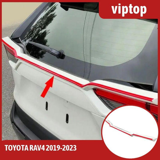 Glossy WhiteRed Tail Door Trunk Lid Strip Trim 1pcs for Toyota RAV4 2019-2023
