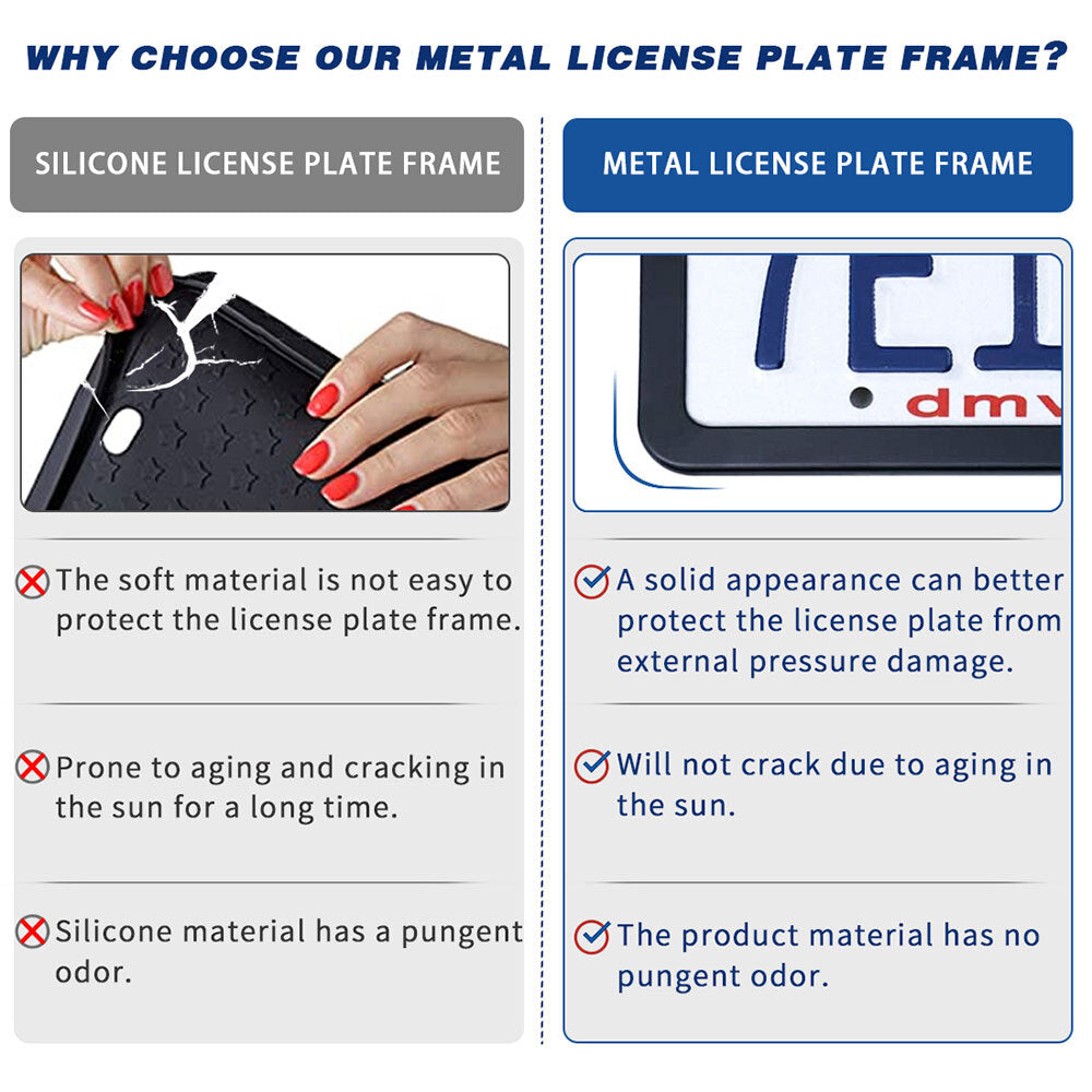 Metal Red Line Car SUV License Plate Frame Cover Black for Chevrolet Accessories