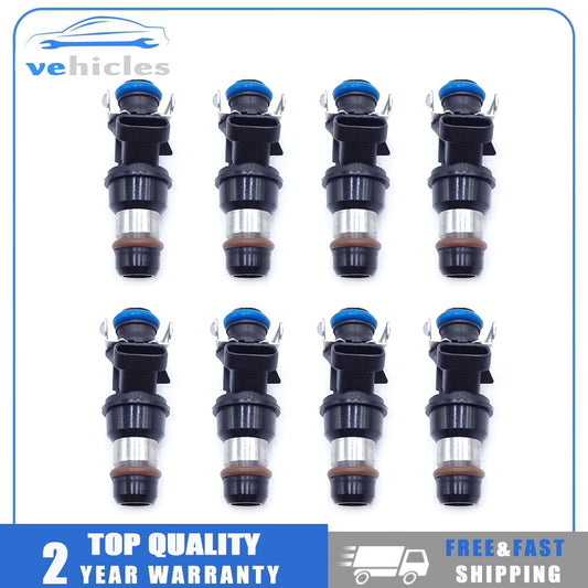8-pack of fuel injectors 17113553 suitable for Chevrolet Silverado 1999-2007 4.8L, 5.3L, and 6.0L engines.