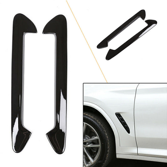 Side Air Fender Vent Trim Gloss Black ABS Fit for BMW X3 G01 X4 G02 2018-2023 2pcs