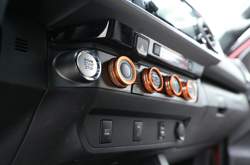 Orange Aluminum Central Console CD Knob Cover Trim for Toyota Tacoma 2016-2022