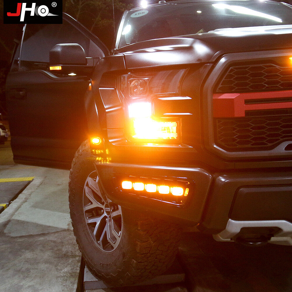 Front Bumper Fog Lamp Modified LED White Light for Ford F-150 2015-2020
