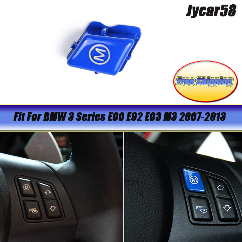 for BMW 3 Series E90 E92 E93 M3 2007-2013 Blue Car Steering Wheel M Mode Button