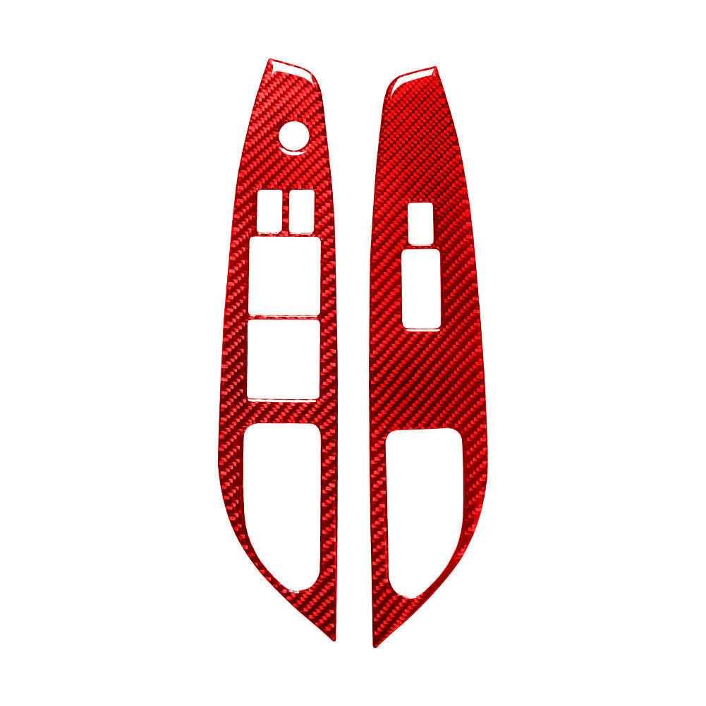 2Pcs Red Carbon Fiber Front Window Lift Switch Cover Deco for Infiniti G37