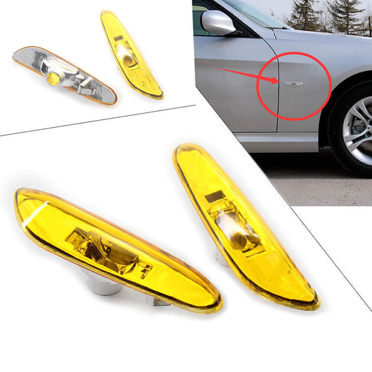 for BMW E46 4DR 02-05 63137165915 2pcs Side Marker Light Turn Signal Lamp Yellow
