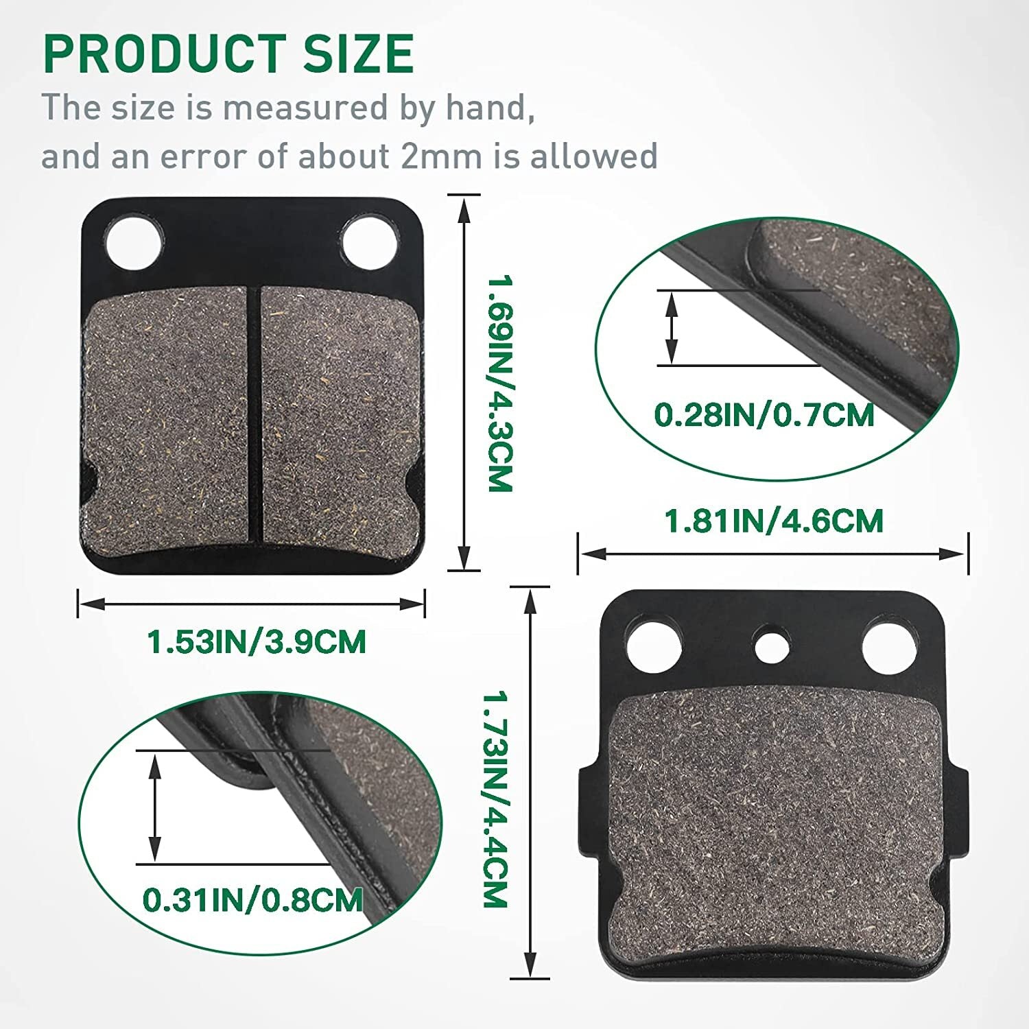 Brake Pads for Yamaha Banshee 350/Blaster 200/Wolverine 350/Warrior 350/
