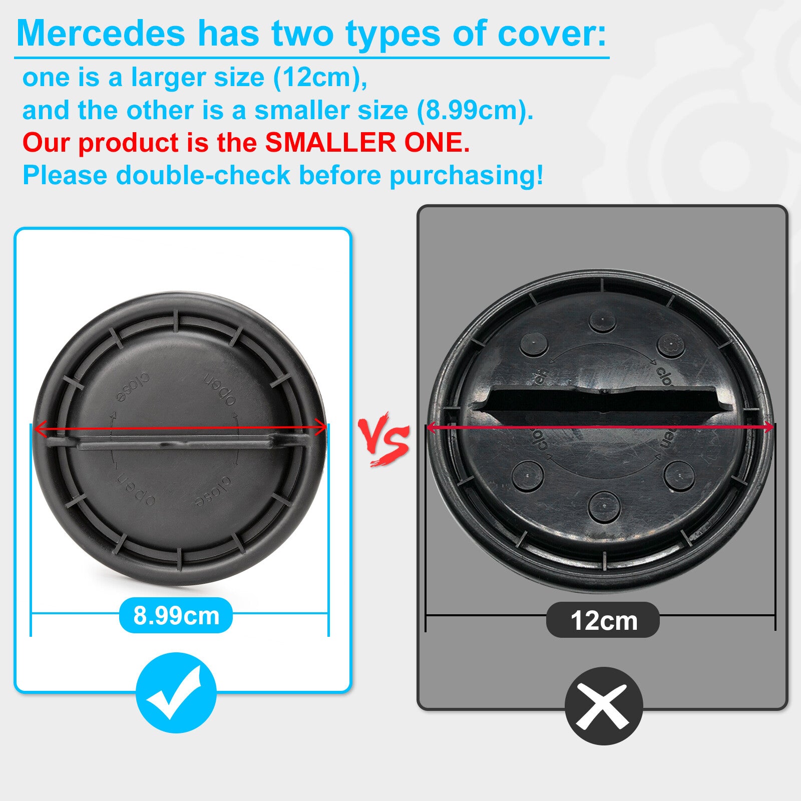2PCS 3.54 1305219122 Headlight Dust Cover Cap for Mercedes Benz W204 W171 W212