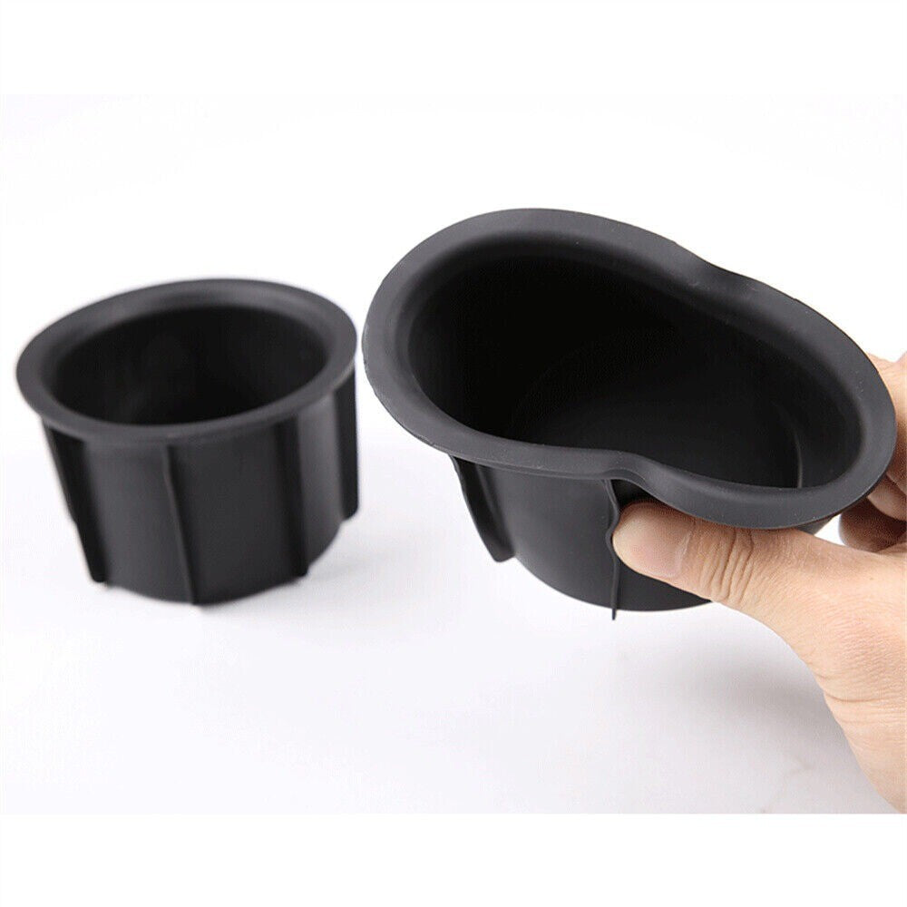 2pcs Black TPE Console Water Cup Storage Box Cover For T@yota FJ Cruiser 2007-21
