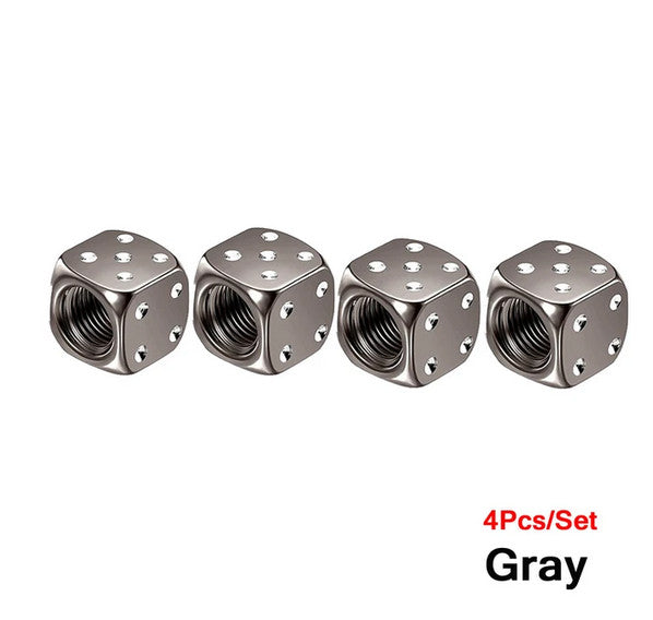 4-piece car tire valve cover rod air dust cover dice gray for Lexus for Infiniti