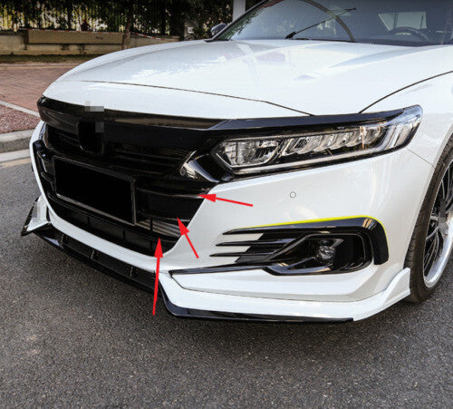 for Honda Accord 2021-2022 Gloss Black Front Center Mesh Grille Grill Strip Trim