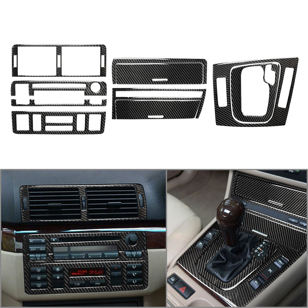 Carbon Fiber Interior Central Console Cover Trim RHD for BMW 3Series E46 1998-05