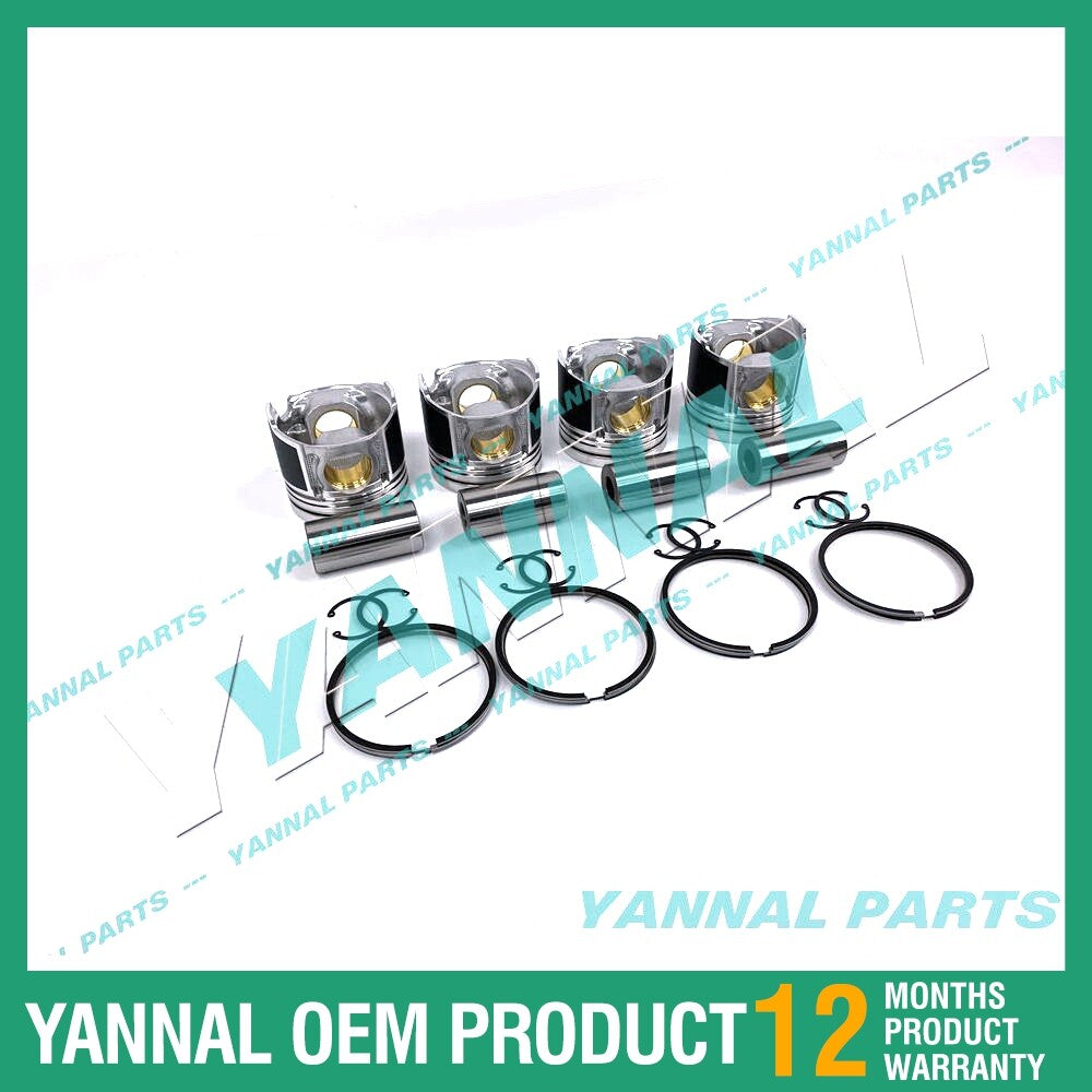 4-piece piston with piston rings + 0.5 mm for Mitsubishi K4M DI engine (oversized)