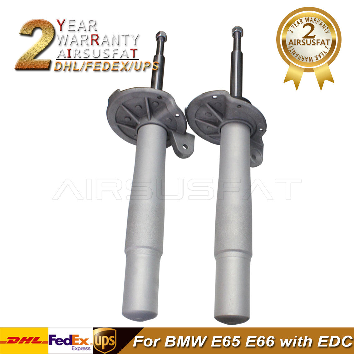 Pair Front Left+Right Air Suspension Shock Absorber for BMW E65 E66 with EDC