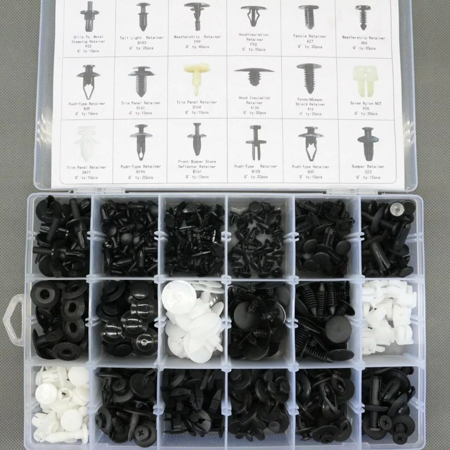 408 Pcs Auto Car Door Bumper Clip Fastener Plastic Rivet Set for Nissan