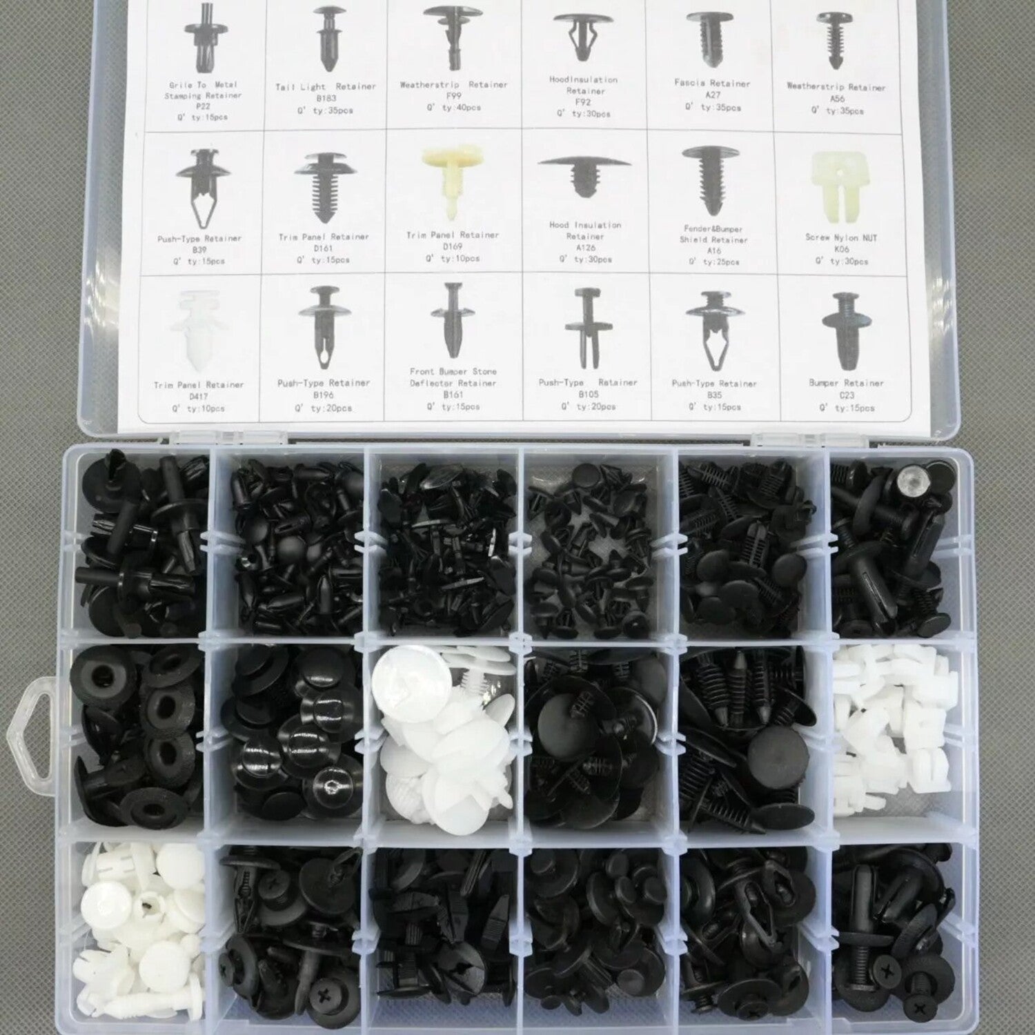 408 Pcs Auto Car Door Bumper Clip Fastener Plastic Rivet Set for Nissan
