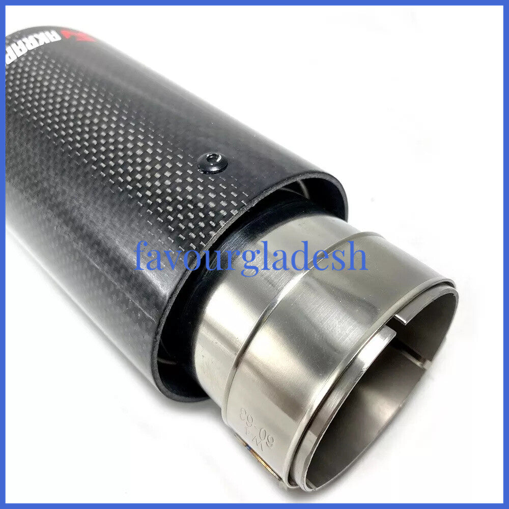 1 X IN 2.8 70MM OUT: 3.0 76MM Akrapovic Glossy Carbon Fiber Pipe Exhaust Tip