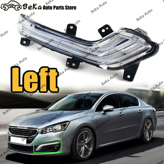 Left side for Peugeot 508 2015 2016 Front LED Daytime Running Light Fog Lamp