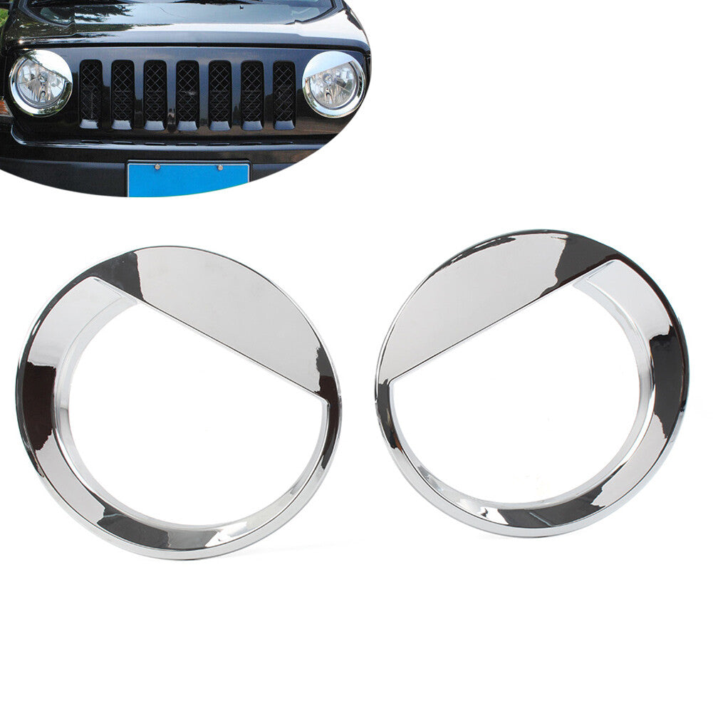 Angry Bird Style Front Headlight Cover Trim for Jeep Patriot 2011-2017 2012