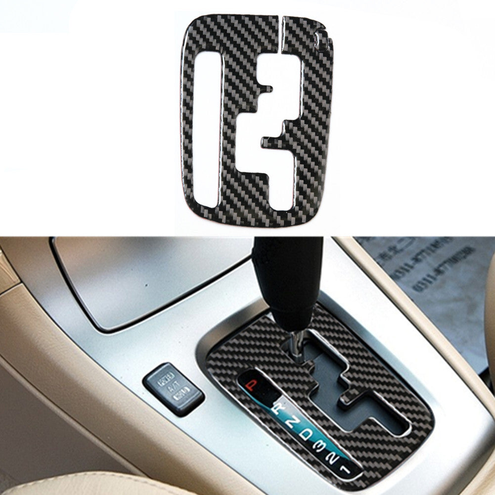 2Pcs Carbon Fiber Gear Shift Panel Trim Cover Fit for Subaru Forester 2005-2008