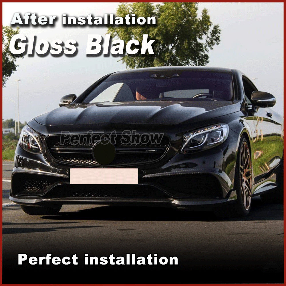 Fit for Benz C217 S500 Sport 14-17 Gloss Black Front Bumper Lip Spoiler Splitter