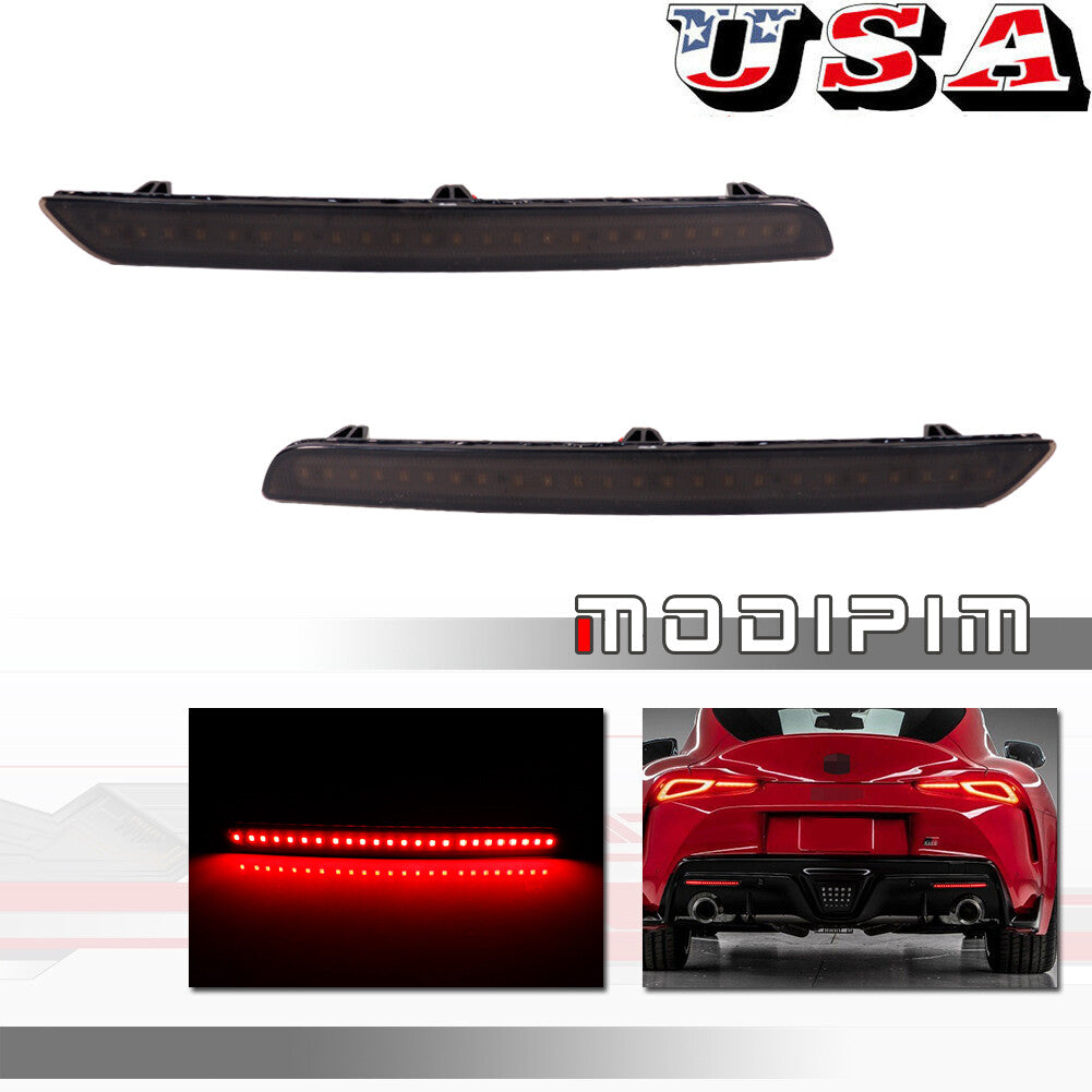 Suitable for 20-22 for Toyota GR Supra, black lens, rear reflector, fog lights, taillights/brake lights.