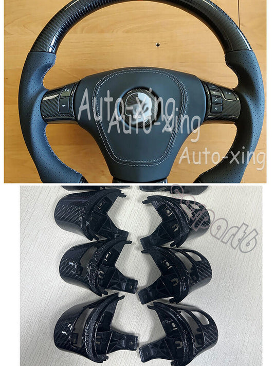 Real Carbon C6 Button Cover for Corvette Steering Wheel Trim 2006-13 Replacement
