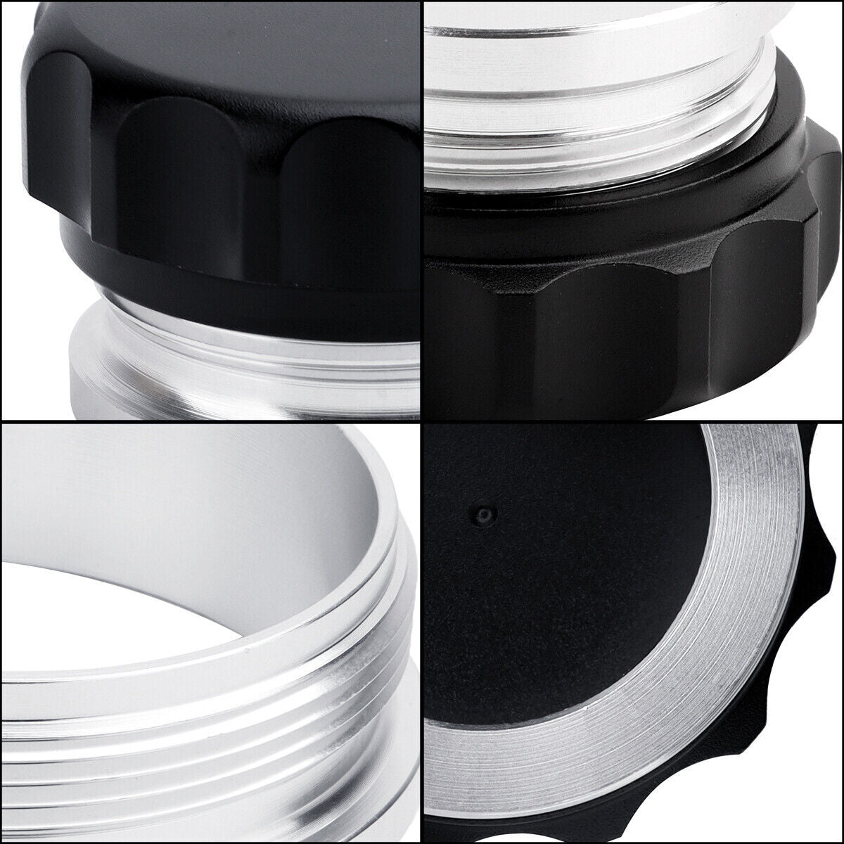 2Pcs 2 Aluminium Alloy Weld On Filler Neck And Cap Oil, Fuel, Water Tank Black
