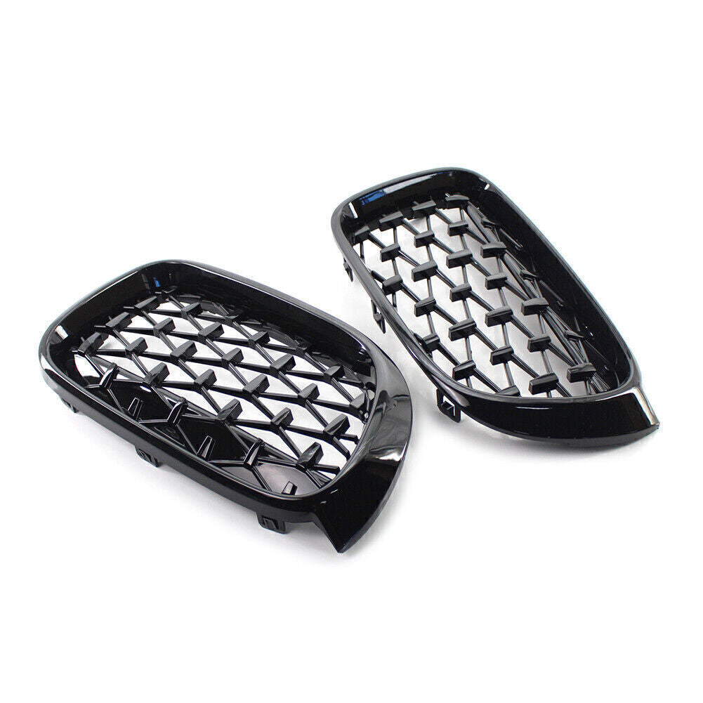 Diamond Meteor Front Kidney Grille for BMW X3 F25 /X4 F26 2014-2017 Glossy Black