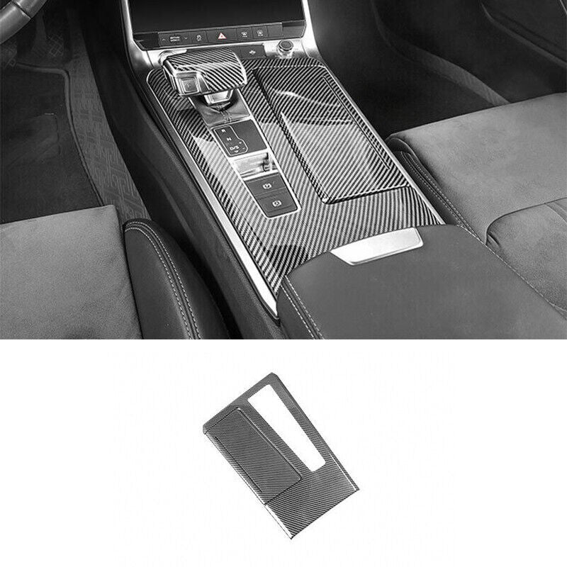 for Audi A6 A7 S6 S7 RS6 2019-2023 Carbon Fiber Central Gear Shift Cover Trim 2x