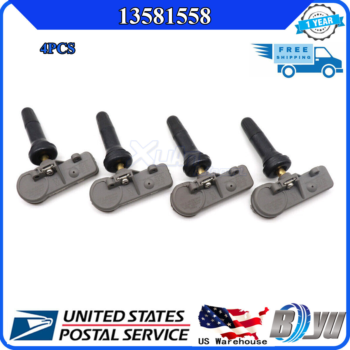 Fit For GM for Chevrolet for Buick Set 4pcs 13581558 New Tire Air Pressure Sensor TPMS