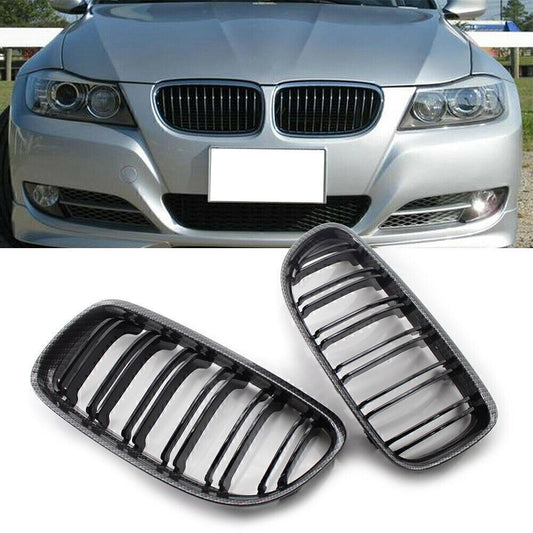 Double Slat Front Grill Kidney Grille Fit for BMW E90 E91 2009-12 325i 328i 335i