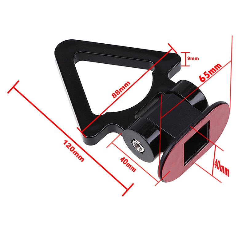 Car universal V-shaped viscose trailer hook simulation decorative ring Black