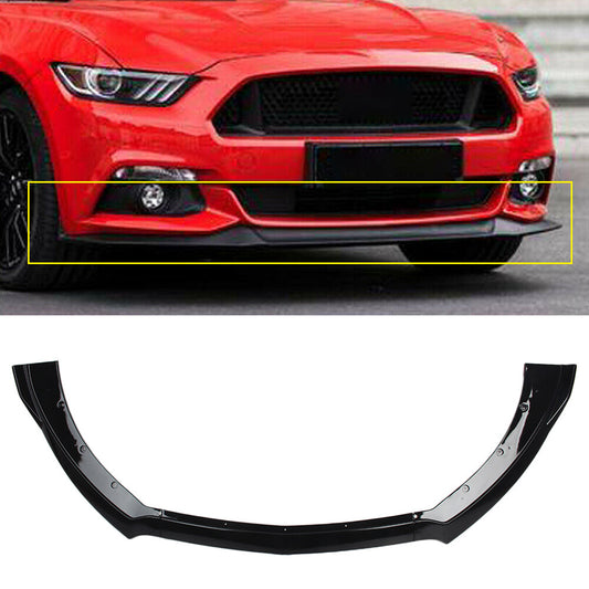 Front Bumper Lip Chin Spoiler Wing Body Kit Black for Ford for Mustang 2015-2017