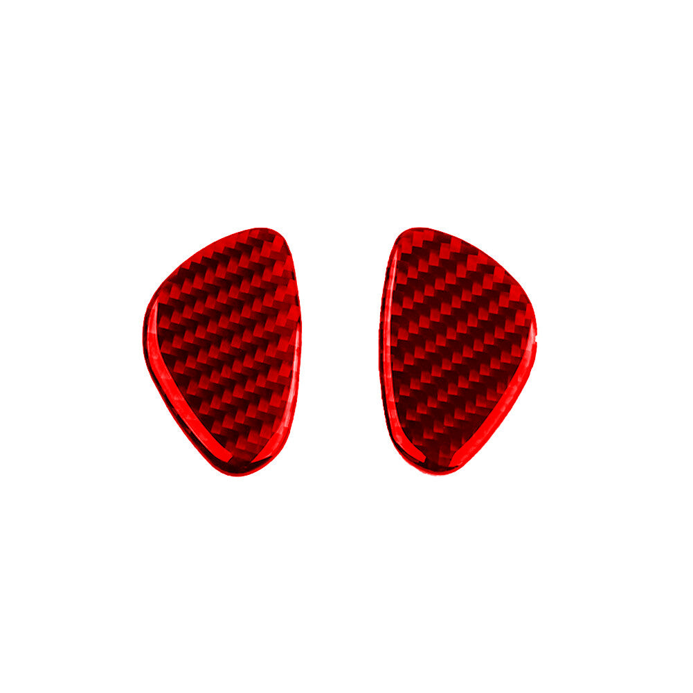 2Pcs Red Carbon Fiber Gear Shift Knob Cover Trim for Chevrolet for Cruze 2009-2015