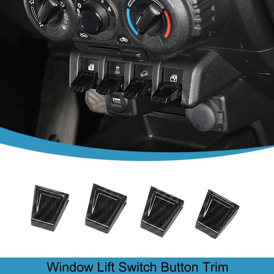 Carbon Fiber Window Lift Button Extension Switch Trim for Suzuki for Jimny 2019-2023