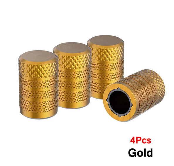 4-piece car tire valve cover rod air dust cover dice silver for Volvo